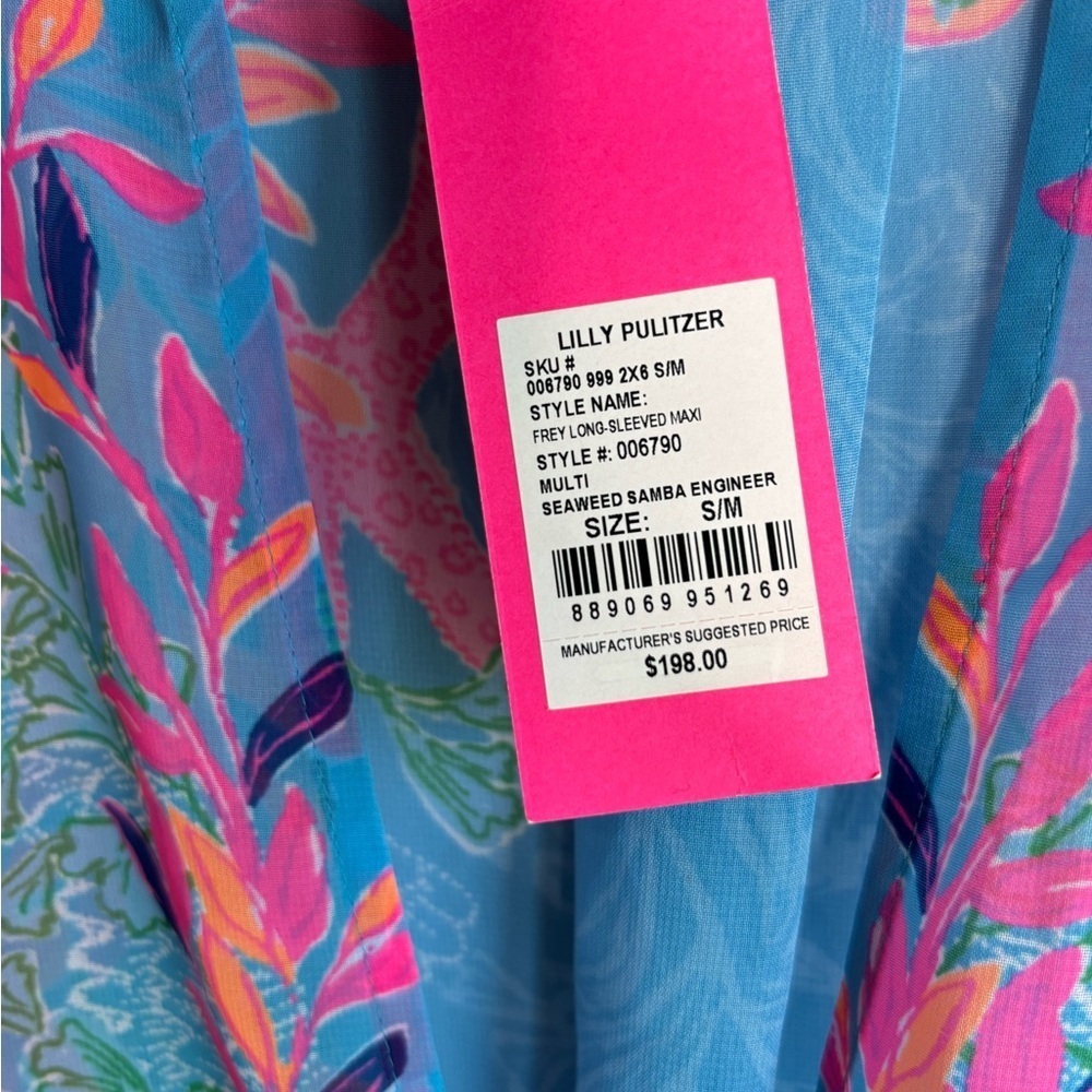 LILLY PULITZER FREY LONG SLEEVE MAXI SWIM COVER UP - Picture 3 of 7